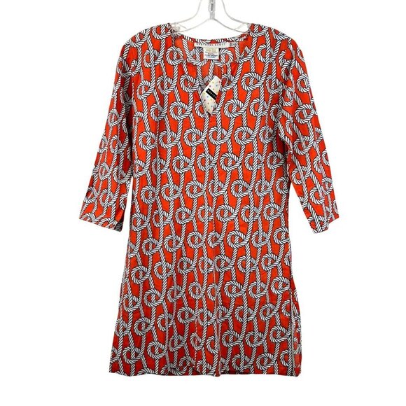 Gretchen Scott Tunic Top 3/4 Sleeve Orange/Multi Print Size Small New - Picture 1 of 9